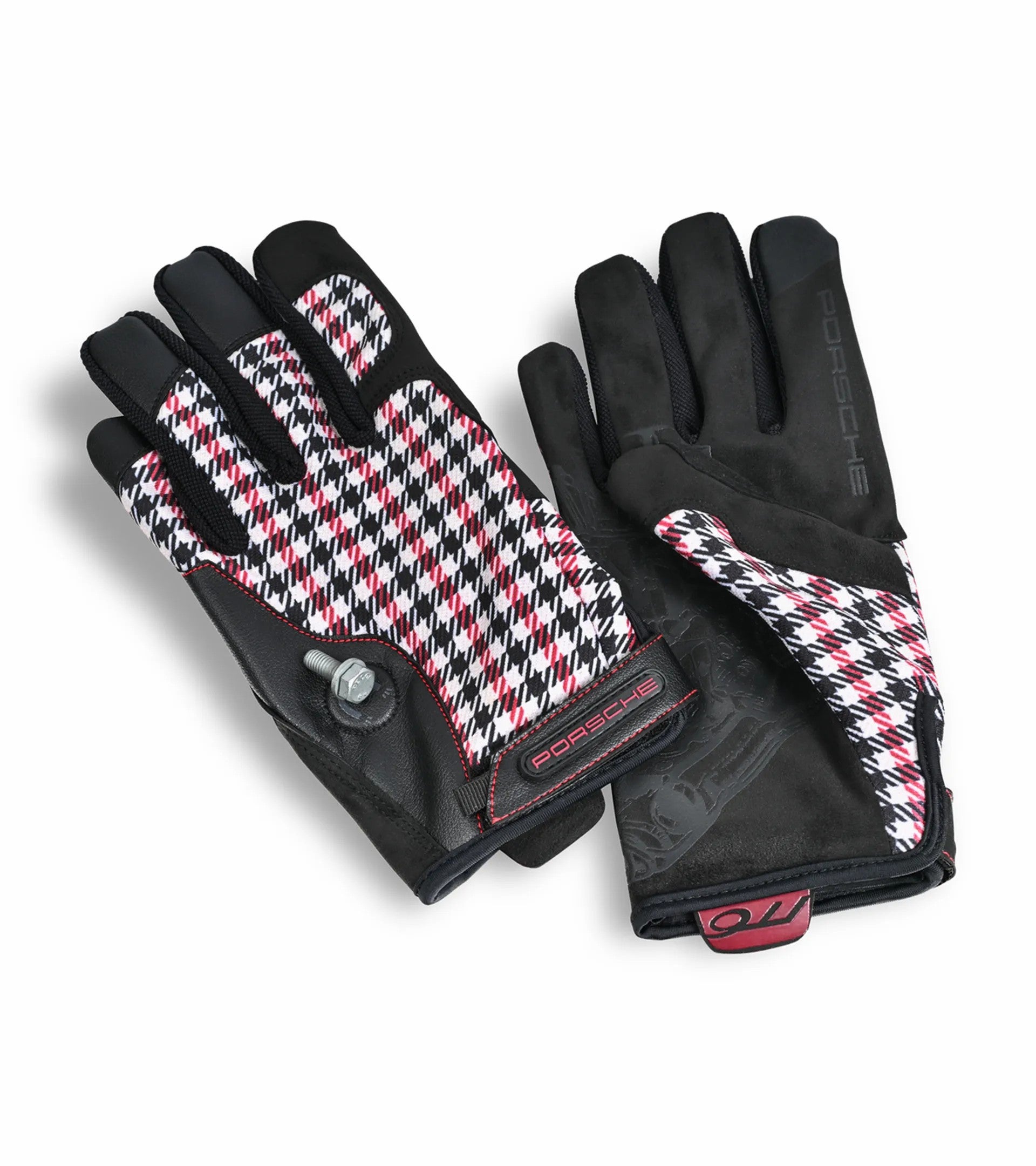 Porsche Classic Assembly Gloves in Red Pepita