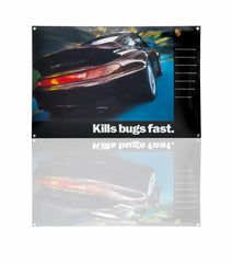 Porsche Classic 993 Turbo Enamel Sign | 'Kills bugs fast'